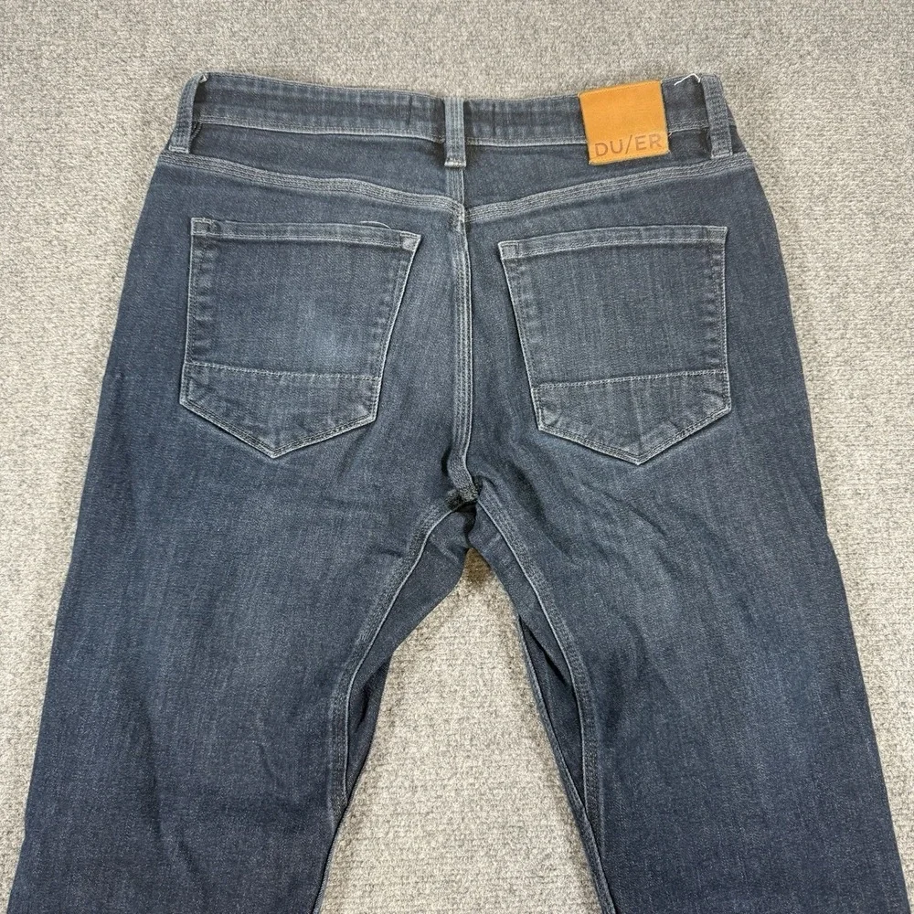 DU/ER Jeans Mens 32x32 (Fits 32x31) Blue L2X Stay Dry Slim Fit Stretch Dark Wash